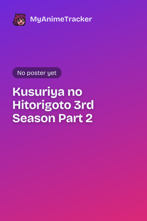 Kusuriya no Hitorigoto 3rd Season Part 2